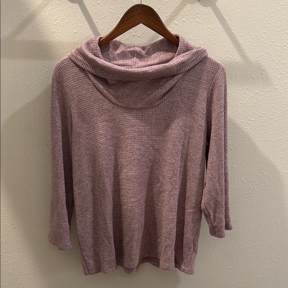 J. Jill Pink Cowl Neck Sweater Lightweight Knit